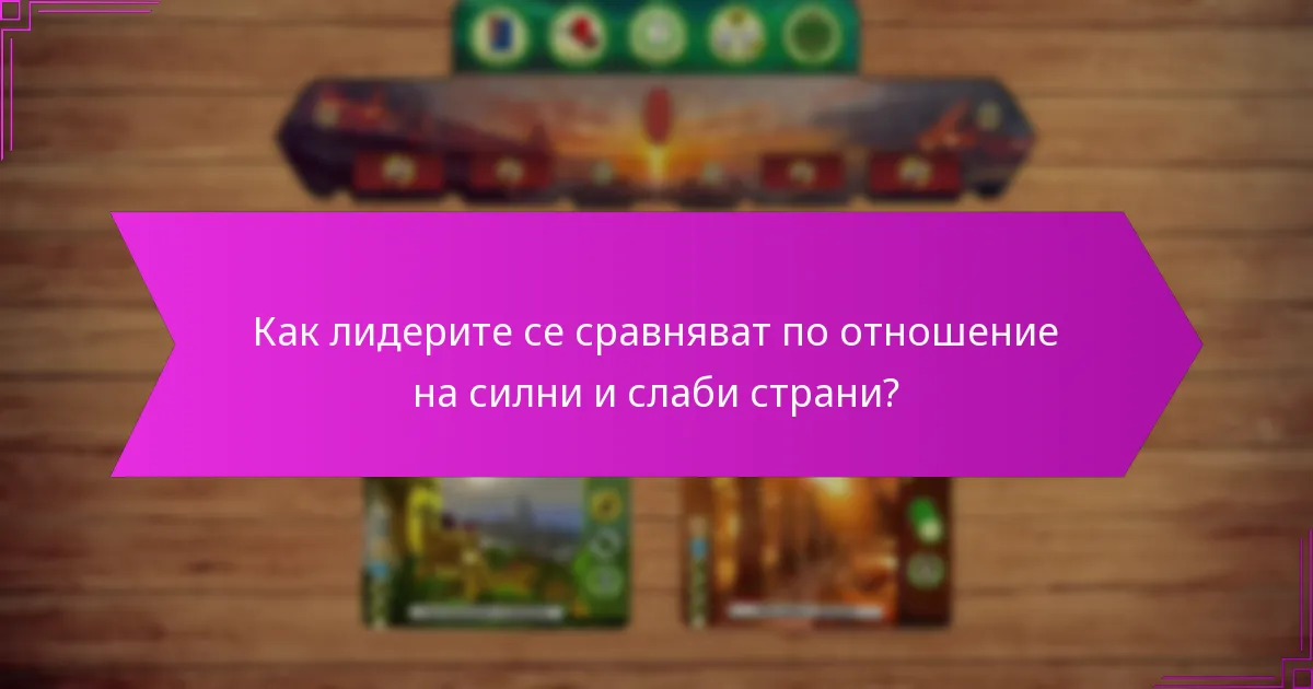 Как лидерите се сравняват по отношение на силни и слаби страни?
