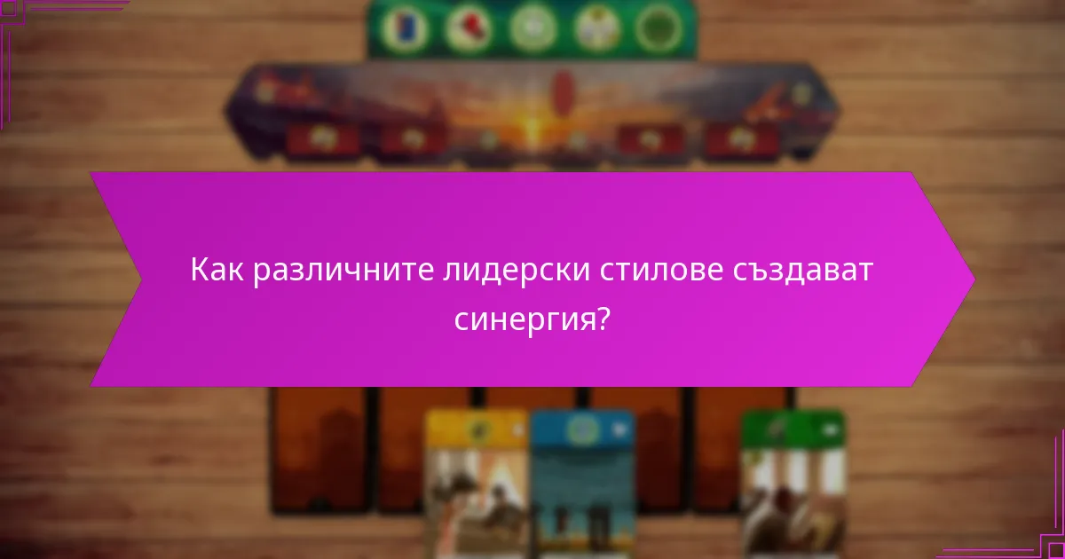 Как различните лидерски стилове създават синергия?