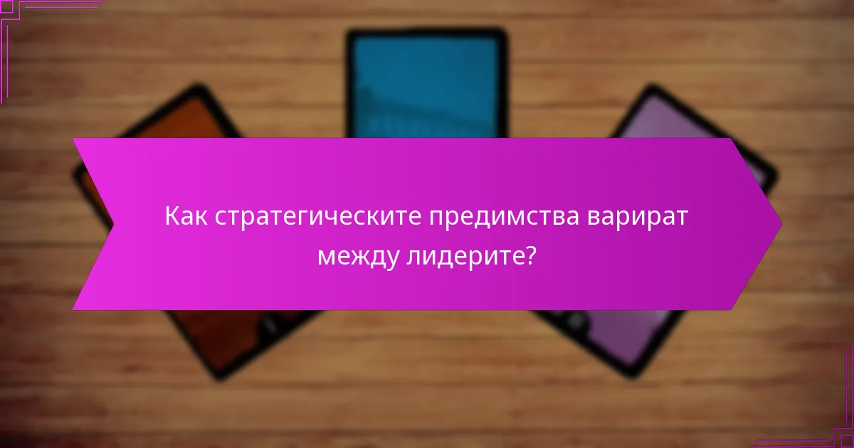Как стратегическите предимства варират между лидерите?